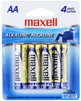 Maxell AA Alkaline Battery - Pk of 4 (Price is shown for 1 piece and order 4 or multiple of 4)